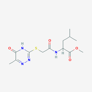 molecular formula C13H20N4O4S B5998965 methyl N-{[(6-methyl-5-oxo-4,5-dihydro-1,2,4-triazin-3-yl)thio]acetyl}leucinate 