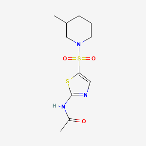 molecular formula C11H17N3O3S2 B5998973 N-{5-[(3-methyl-1-piperidinyl)sulfonyl]-1,3-thiazol-2-yl}acetamide 