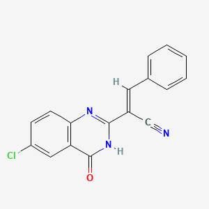 2-(6-chloro-4-oxo-3,4-dihydro-2-quinazolinyl)-3-phenylacrylonitrile