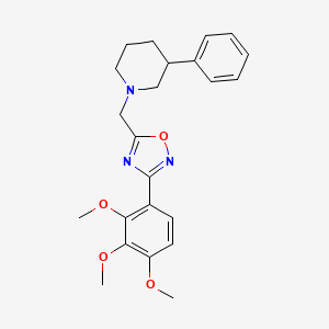 molecular formula C23H27N3O4 B5999007 3-phenyl-1-{[3-(2,3,4-trimethoxyphenyl)-1,2,4-oxadiazol-5-yl]methyl}piperidine 