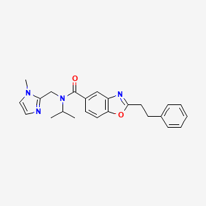 molecular formula C24H26N4O2 B5999013 N-isopropyl-N-[(1-methyl-1H-imidazol-2-yl)methyl]-2-(2-phenylethyl)-1,3-benzoxazole-5-carboxamide 