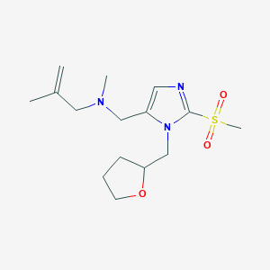 molecular formula C15H25N3O3S B5999015 N,2-dimethyl-N-{[2-(methylsulfonyl)-1-(tetrahydro-2-furanylmethyl)-1H-imidazol-5-yl]methyl}-2-propen-1-amine 