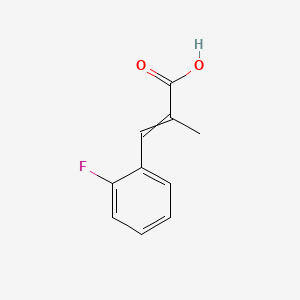 molecular formula C10H9FO2 B599902 3-(2-Fluorophenyl)-2-methylprop-2-enoic acid CAS No. 1131-71-1