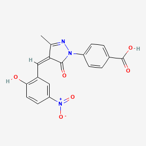 molecular formula C18H13N3O6 B5999035 4-[(4Z)-4-[(2-hydroxy-5-nitrophenyl)methylidene]-3-methyl-5-oxopyrazol-1-yl]benzoic acid 