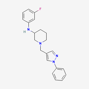 molecular formula C21H23FN4 B5999045 N-(3-fluorophenyl)-1-[(1-phenyl-1H-pyrazol-4-yl)methyl]-3-piperidinamine 