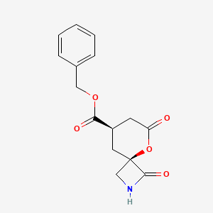 molecular formula C15H15NO5 B599906 5-Oxa-2-azaspiro[3.5]nonane-8-carboxylic acid, 1,6-dioxo-, phenylMethyl ester, (4R,8R)-rel- CAS No. 144373-56-8