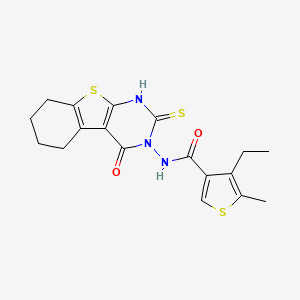 4-ethyl-N-(2-mercapto-4-oxo-5,6,7,8-tetrahydro[1]benzothieno[2,3-d]pyrimidin-3(4H)-yl)-5-methyl-3-thiophenecarboxamide