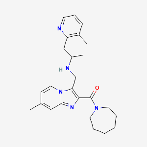 N-{[2-(1-azepanylcarbonyl)-7-methylimidazo[1,2-a]pyridin-3-yl]methyl}-1-(3-methyl-2-pyridinyl)-2-propanamine