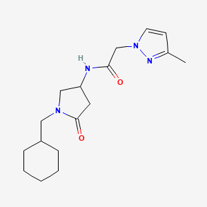 N-[1-(cyclohexylmethyl)-5-oxo-3-pyrrolidinyl]-2-(3-methyl-1H-pyrazol-1-yl)acetamide