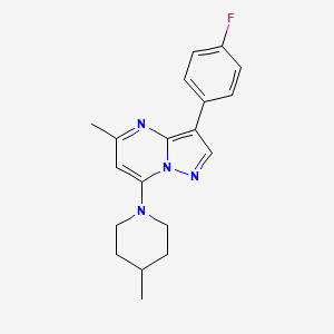 molecular formula C19H21FN4 B5999163 3-(4-fluorophenyl)-5-methyl-7-(4-methyl-1-piperidinyl)pyrazolo[1,5-a]pyrimidine 