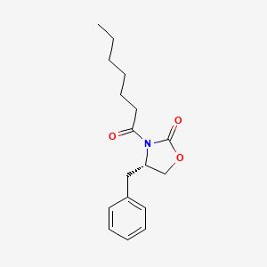 molecular formula C17H23NO3 B599917 (S)-4-Benzyl-3-heptanoyloxazolidin-2-one CAS No. 183665-57-8