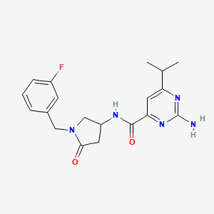 molecular formula C19H22FN5O2 B5999180 2-amino-N-[1-(3-fluorobenzyl)-5-oxo-3-pyrrolidinyl]-6-isopropyl-4-pyrimidinecarboxamide 