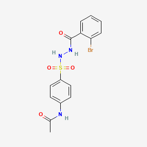 molecular formula C15H14BrN3O4S B5999216 N-(4-{[2-(2-bromobenzoyl)hydrazino]sulfonyl}phenyl)acetamide 