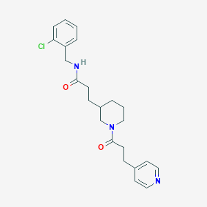 molecular formula C23H28ClN3O2 B5999223 N-(2-chlorobenzyl)-3-{1-[3-(4-pyridinyl)propanoyl]-3-piperidinyl}propanamide 