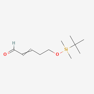 molecular formula C11H22O2Si B599923 2-Pentenal, 5-[[(1,1-dimethylethyl)dimethylsilyl]oxy]-, (2E)- CAS No. 118635-66-8
