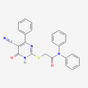 2-[(5-cyano-6-oxo-4-phenyl-1,6-dihydro-2-pyrimidinyl)thio]-N,N-diphenylacetamide