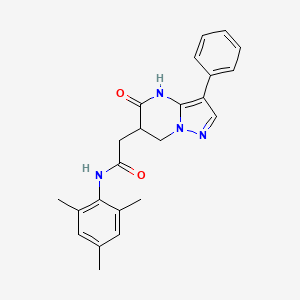 2-(5-oxo-3-phenyl-6,7-dihydro-4H-pyrazolo[1,5-a]pyrimidin-6-yl)-N-(2,4,6-trimethylphenyl)acetamide