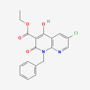 molecular formula C18H15ClN2O4 B599925 Ethyl 1-benzyl-6-chloro-4-hydroxy-2-oxo-1,2-dihydro-1,8-naphthyridine-3-carboxylate CAS No. 179063-99-1