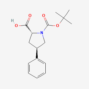 molecular formula C16H21NO4 B599926 (2R,4R)-1-(叔丁氧羰基)-4-苯基吡咯烷-2-羧酸 CAS No. 158567-91-0
