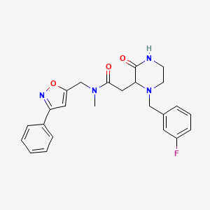 2-[1-(3-fluorobenzyl)-3-oxo-2-piperazinyl]-N-methyl-N-[(3-phenyl-5-isoxazolyl)methyl]acetamide