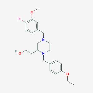 2-[1-(4-ethoxybenzyl)-4-(4-fluoro-3-methoxybenzyl)-2-piperazinyl]ethanol