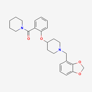 molecular formula C25H30N2O4 B5999273 1-(1,3-benzodioxol-4-ylmethyl)-4-[2-(1-piperidinylcarbonyl)phenoxy]piperidine 