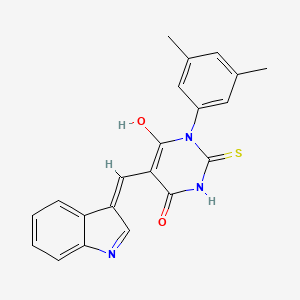 1-(3,5-dimethylphenyl)-5-(1H-indol-3-ylmethylene)-2-thioxodihydro-4,6(1H,5H)-pyrimidinedione