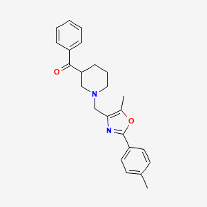 (1-{[5-methyl-2-(4-methylphenyl)-1,3-oxazol-4-yl]methyl}-3-piperidinyl)(phenyl)methanone