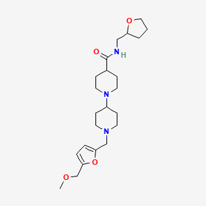 molecular formula C23H37N3O4 B5999295 1'-{[5-(methoxymethyl)-2-furyl]methyl}-N-(tetrahydro-2-furanylmethyl)-1,4'-bipiperidine-4-carboxamide 