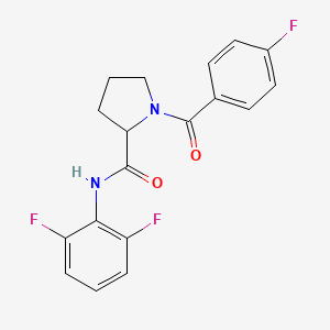 molecular formula C18H15F3N2O2 B5999317 N-(2,6-difluorophenyl)-1-(4-fluorobenzoyl)prolinamide 