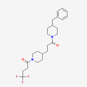 molecular formula C24H33F3N2O2 B5999332 4-benzyl-1-{3-[1-(4,4,4-trifluorobutanoyl)-4-piperidinyl]propanoyl}piperidine 