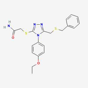 2-({5-[(benzylsulfanyl)methyl]-4-(4-ethoxyphenyl)-4H-1,2,4-triazol-3-yl}sulfanyl)acetamide