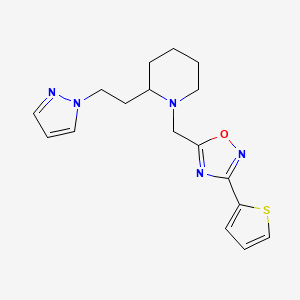 5-[[2-(2-Pyrazol-1-ylethyl)piperidin-1-yl]methyl]-3-thiophen-2-yl-1,2,4-oxadiazole