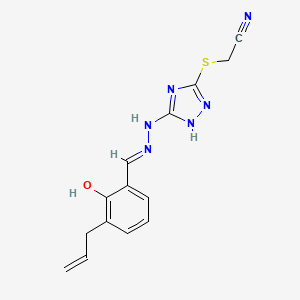 molecular formula C14H14N6OS B5999379 ({5-[2-(3-allyl-2-hydroxybenzylidene)hydrazino]-4H-1,2,4-triazol-3-yl}thio)acetonitrile 