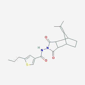 N-[10-(1-methylethylidene)-3,5-dioxo-4-azatricyclo[5.2.1.0~2,6~]dec-4-yl]-5-propyl-3-thiophenecarboxamide