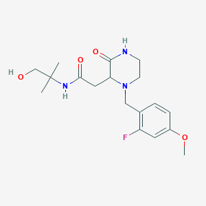 2-[1-(2-fluoro-4-methoxybenzyl)-3-oxo-2-piperazinyl]-N-(2-hydroxy-1,1-dimethylethyl)acetamide