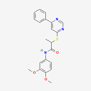 N-(3,4-dimethoxyphenyl)-2-[(6-phenyl-4-pyrimidinyl)thio]propanamide