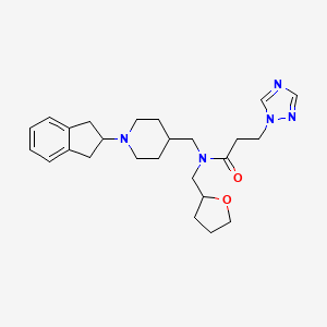 molecular formula C25H35N5O2 B5999444 N-{[1-(2,3-dihydro-1H-inden-2-yl)-4-piperidinyl]methyl}-N-(tetrahydro-2-furanylmethyl)-3-(1H-1,2,4-triazol-1-yl)propanamide 