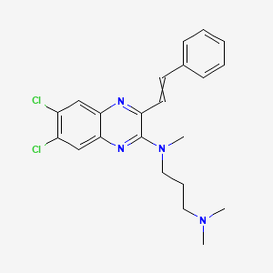 molecular formula C22H24Cl2N4 B599947 N~1~-[6,7-Dichloro-3-(2-phenylethenyl)quinoxalin-2-yl]-N~1~,N~3~,N~3~-trimethylpropane-1,3-diamine CAS No. 149366-39-2