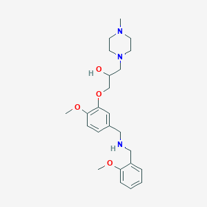 molecular formula C24H35N3O4 B5999471 1-(2-methoxy-5-{[(2-methoxybenzyl)amino]methyl}phenoxy)-3-(4-methyl-1-piperazinyl)-2-propanol 