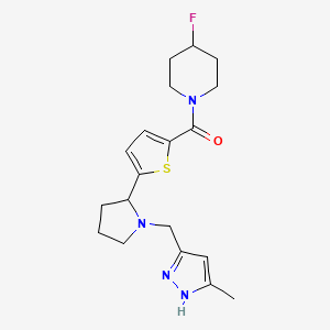 4-fluoro-1-[(5-{1-[(5-methyl-1H-pyrazol-3-yl)methyl]-2-pyrrolidinyl}-2-thienyl)carbonyl]piperidine