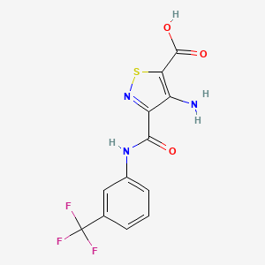 4-amino-3-({[3-(trifluoromethyl)phenyl]amino}carbonyl)isothiazole-5-carboxylic acid