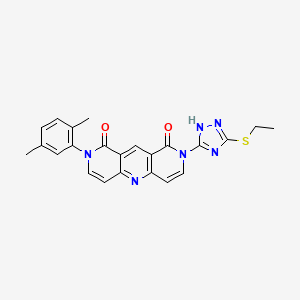 molecular formula C23H20N6O2S B5999502 2-(2,5-dimethylphenyl)-8-[3-(ethylthio)-1H-1,2,4-triazol-5-yl]pyrido[4,3-b]-1,6-naphthyridine-1,9(2H,8H)-dione 