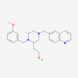 2-[1-(3-methoxybenzyl)-4-(6-quinolinylmethyl)-2-piperazinyl]ethanol