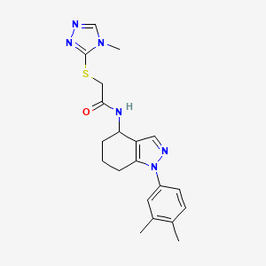 N-[1-(3,4-dimethylphenyl)-4,5,6,7-tetrahydro-1H-indazol-4-yl]-2-[(4-methyl-4H-1,2,4-triazol-3-yl)thio]acetamide