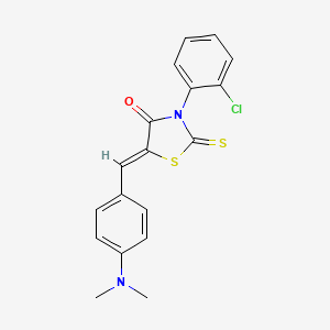 molecular formula C18H15ClN2OS2 B5999544 3-(2-chlorophenyl)-5-[4-(dimethylamino)benzylidene]-2-thioxo-1,3-thiazolidin-4-one 