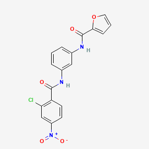 molecular formula C18H12ClN3O5 B5999562 N-{3-[(2-chloro-4-nitrobenzoyl)amino]phenyl}-2-furamide 