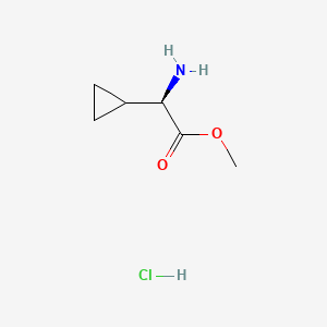 molecular formula C6H12ClNO2 B599957 (R)-氨基-环丙基-乙酸甲酯盐酸盐 CAS No. 138326-69-9