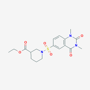 molecular formula C18H23N3O6S B5999575 ethyl 1-[(1,3-dimethyl-2,4-dioxo-1,2,3,4-tetrahydro-6-quinazolinyl)sulfonyl]-3-piperidinecarboxylate 