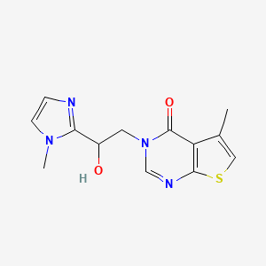 molecular formula C13H14N4O2S B5999580 3-[2-hydroxy-2-(1-methyl-1H-imidazol-2-yl)ethyl]-5-methylthieno[2,3-d]pyrimidin-4(3H)-one 